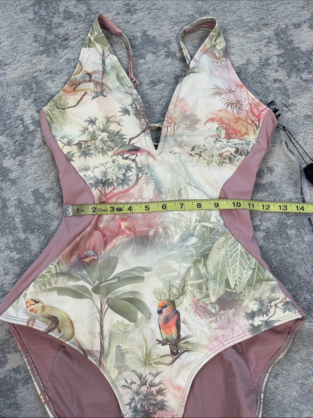 NWT TA3 Contour Cheeky Monkey One Piece Swimsuit Plungey Triangle M XLong - Picture 11 of 14